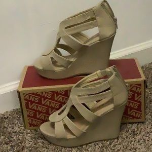 Beige wedges